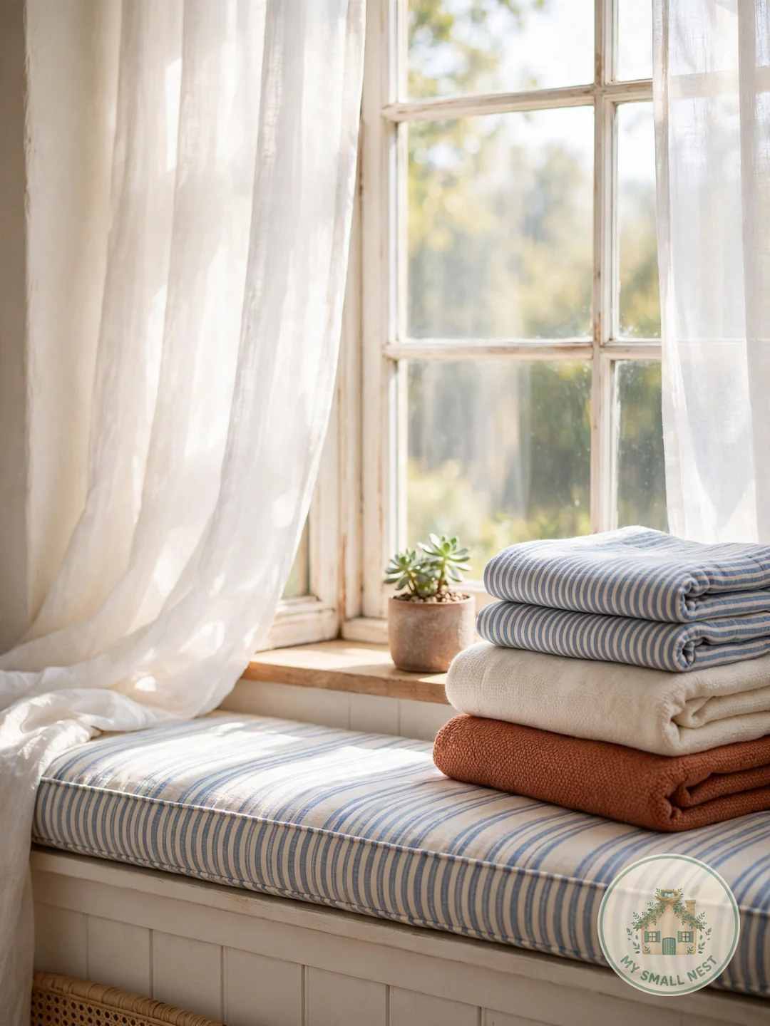 Create a Window-Seat Blanket Nook - blanket storage ideas