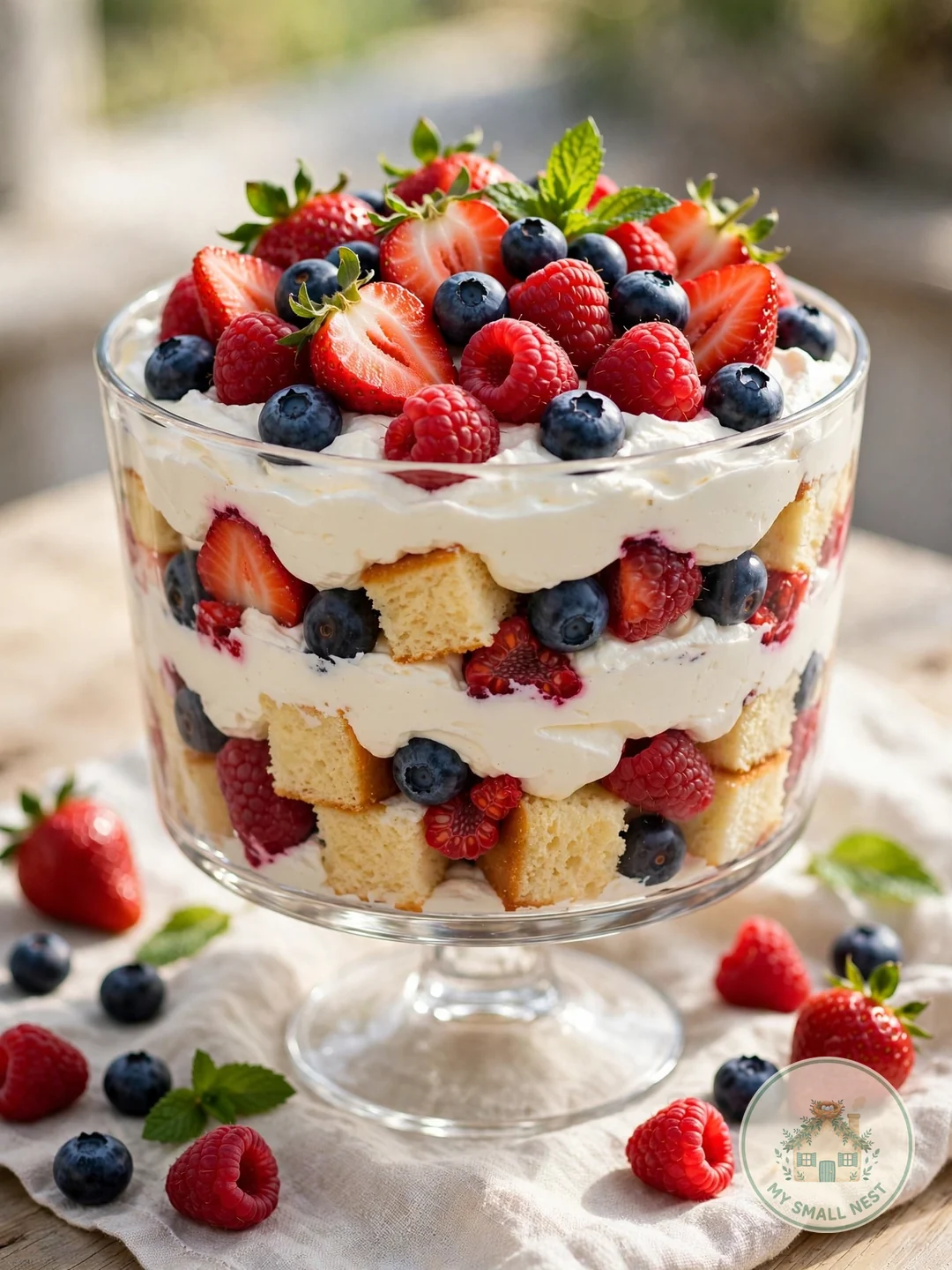 Patriotic Berry Trifle - fourth of july food ideas
