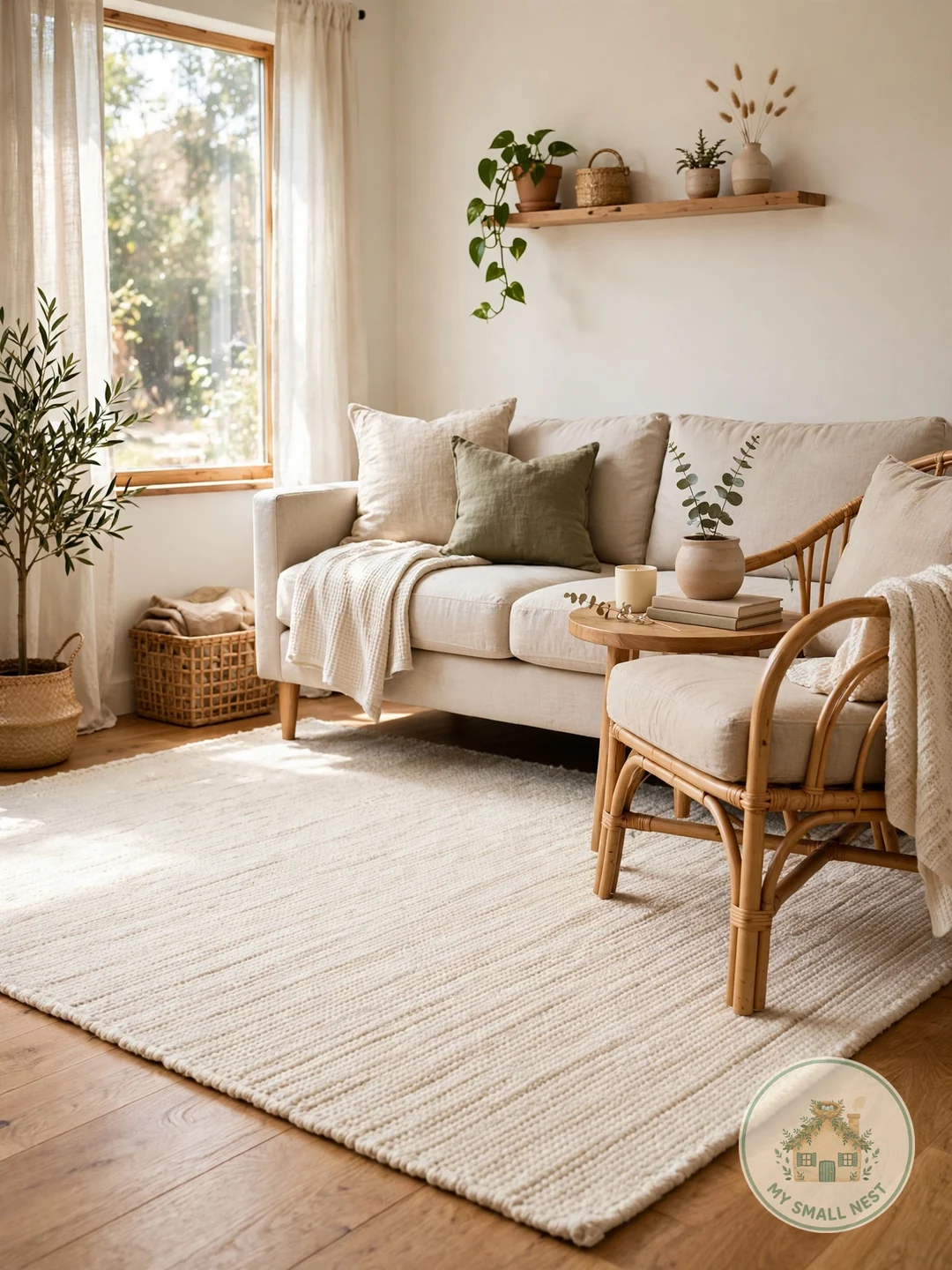 Size Up — Let Furniture Sit on the Rug - living room rug ideas