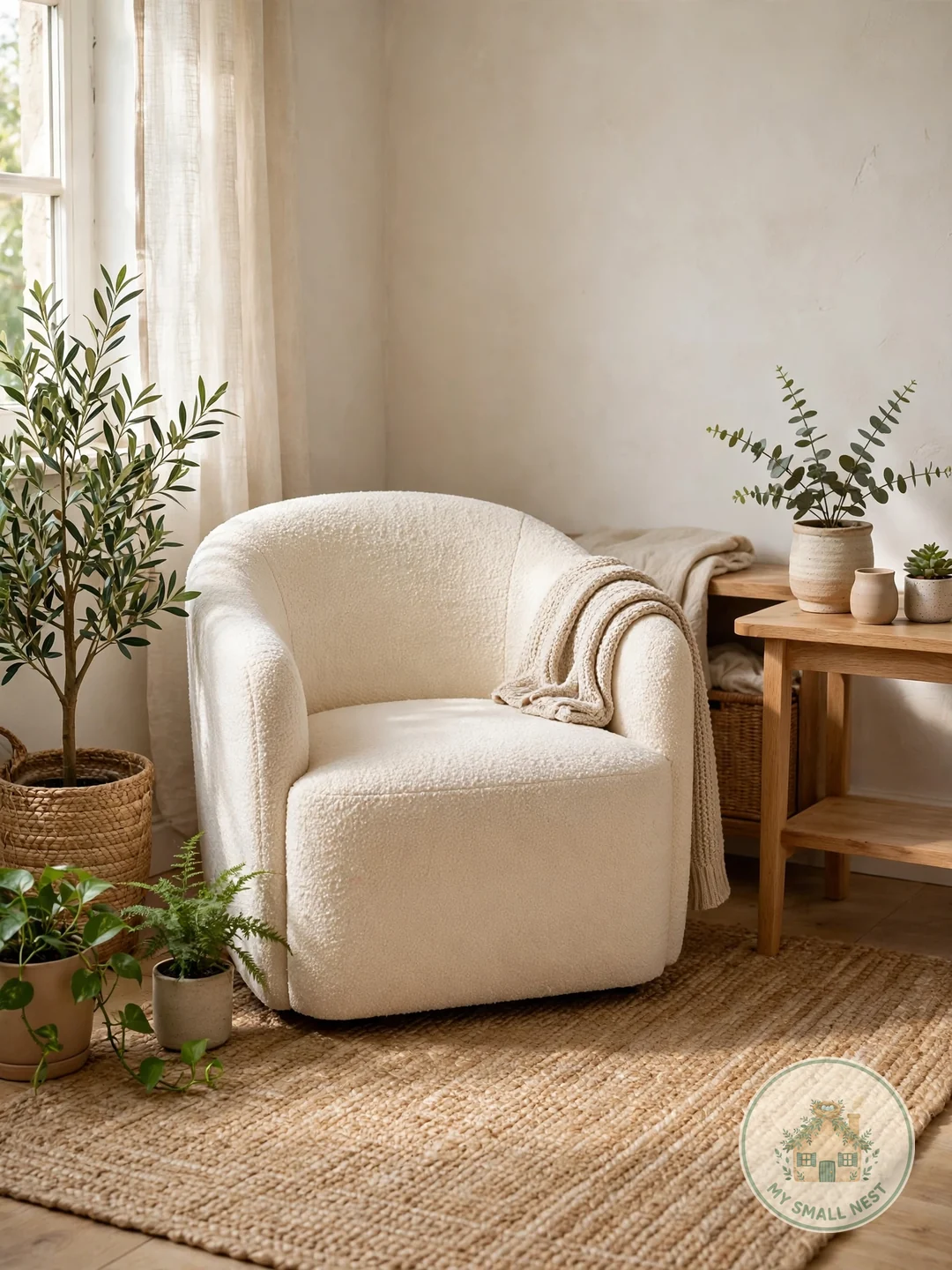 Ground the Space with Natural Jute - living room rug ideas