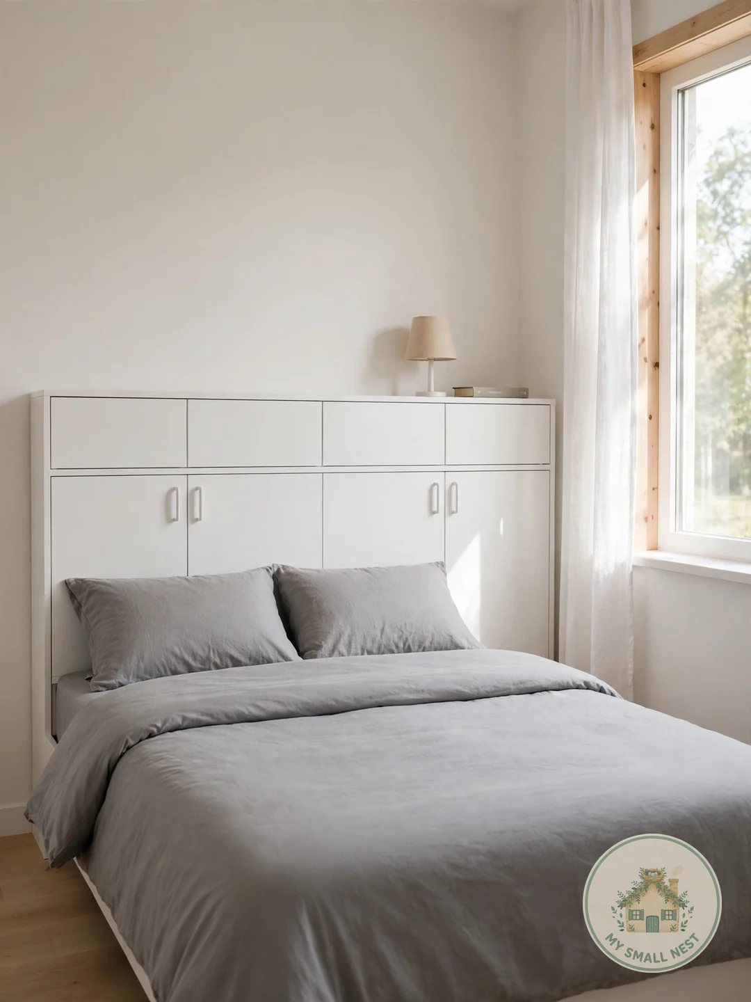 Hidden Storage Headboard - minimalist bedroom ideas