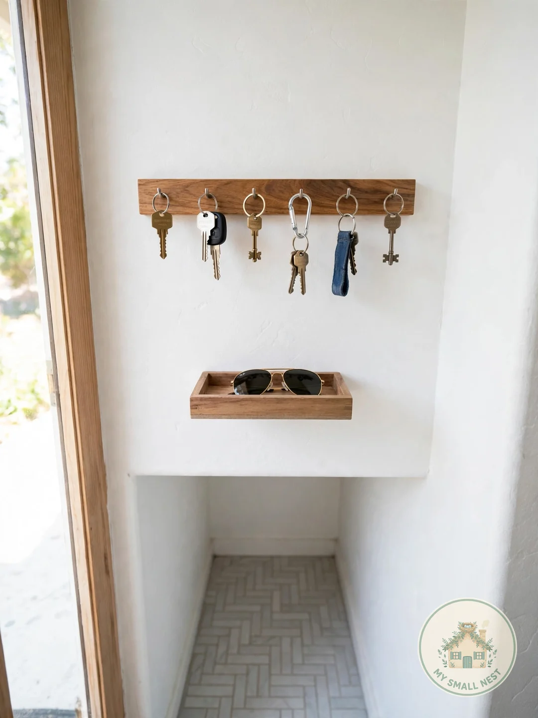 Add a Magnetic Strip for Keys - narrow mudroom ideas