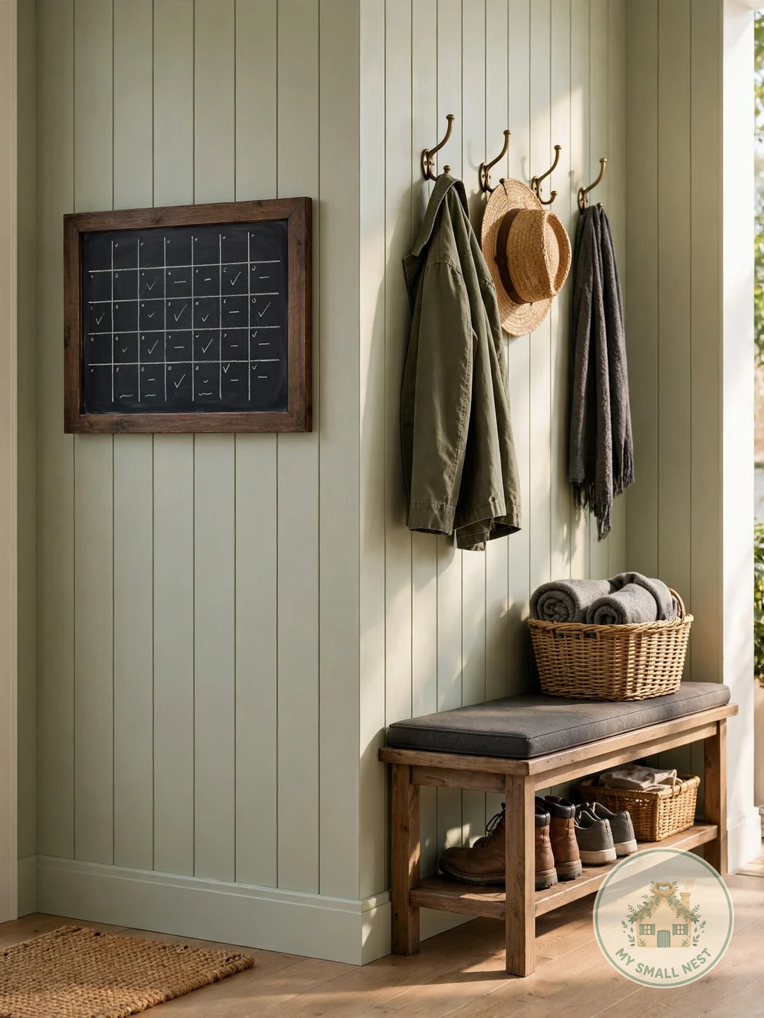 Create a Chalkboard Command Center - narrow mudroom ideas
