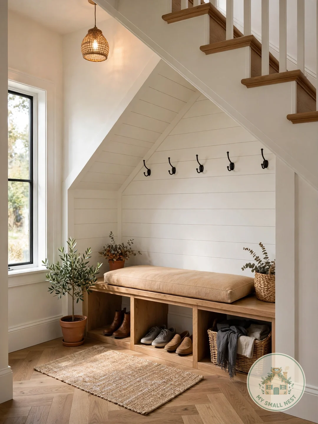 Convert the Under-Stair Nook - narrow mudroom ideas
