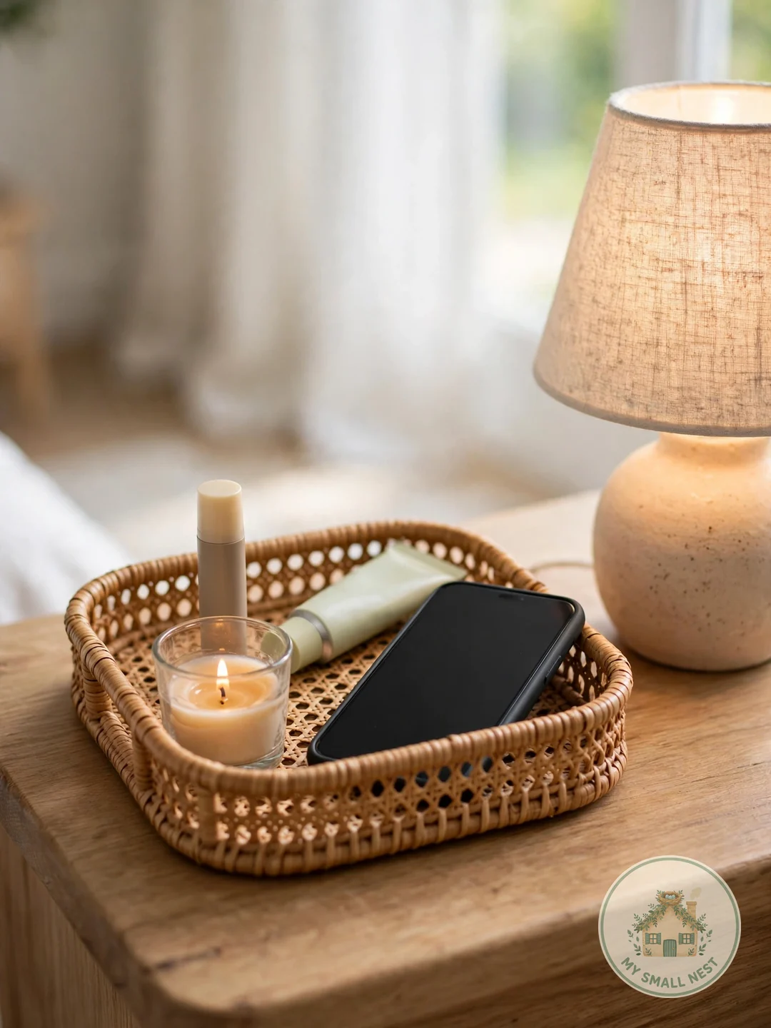 The Bedside Tray Corral - nightstand organization