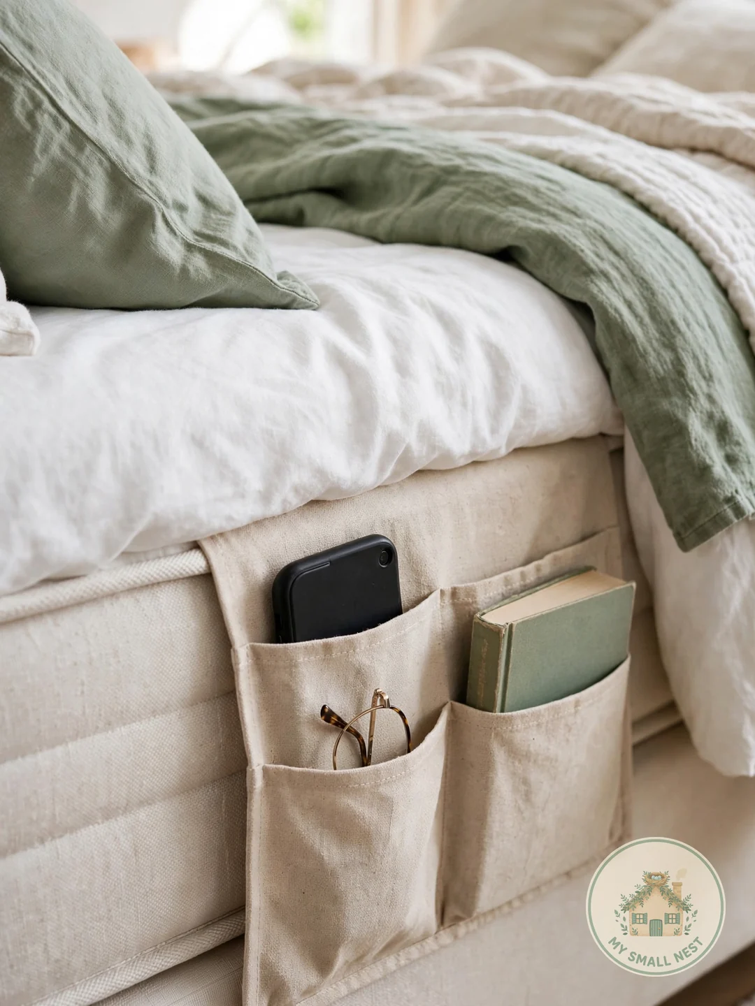Bedside Hanging Caddy - nightstand organization