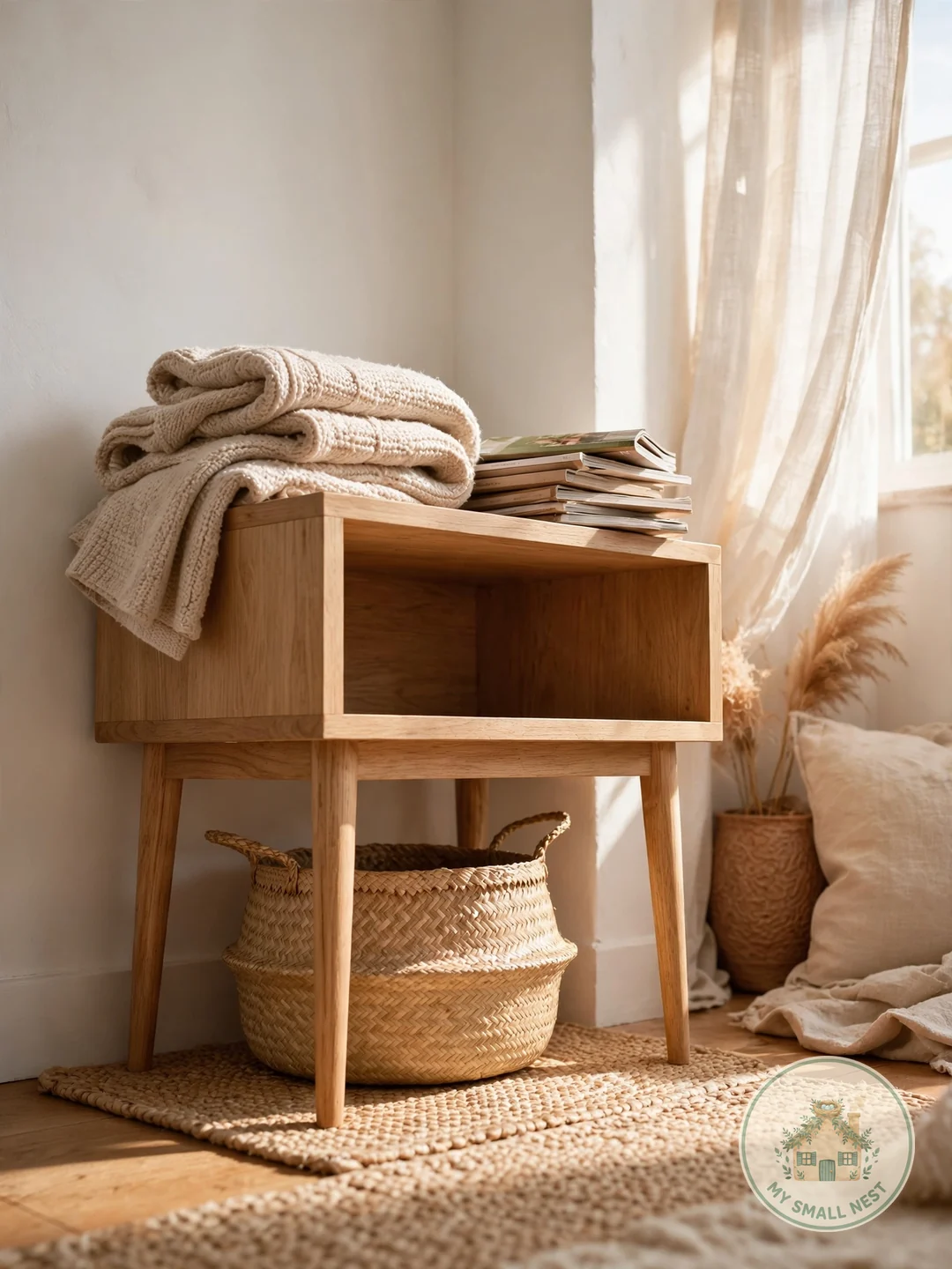 Under-Nightstand Basket - nightstand organization