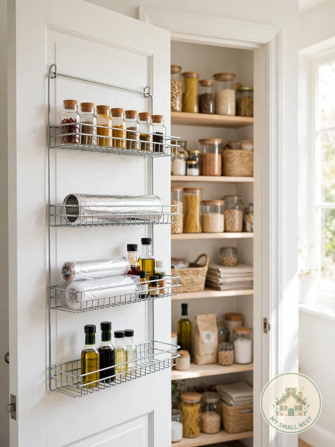 Use the Door for Extra Storage - pantry organization