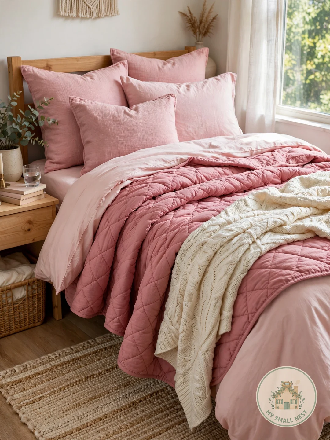 Layer Pink Bedding - pink dorm rooms