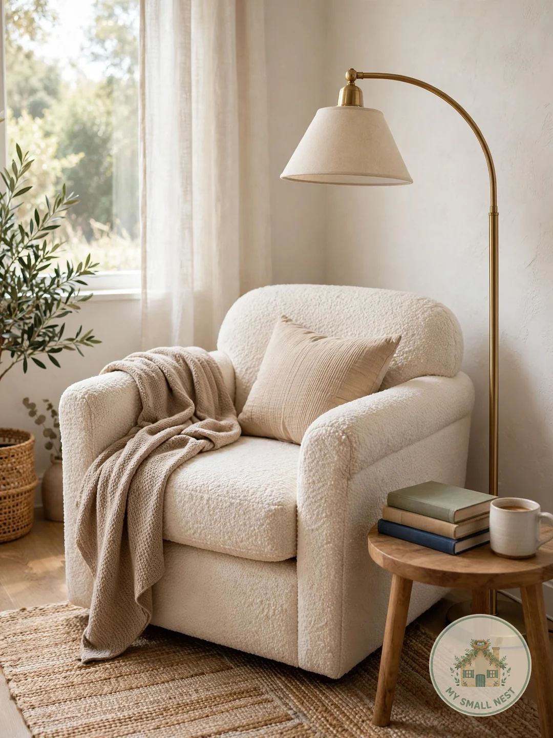 Corner Armchair and Lamp - reading nook ideas