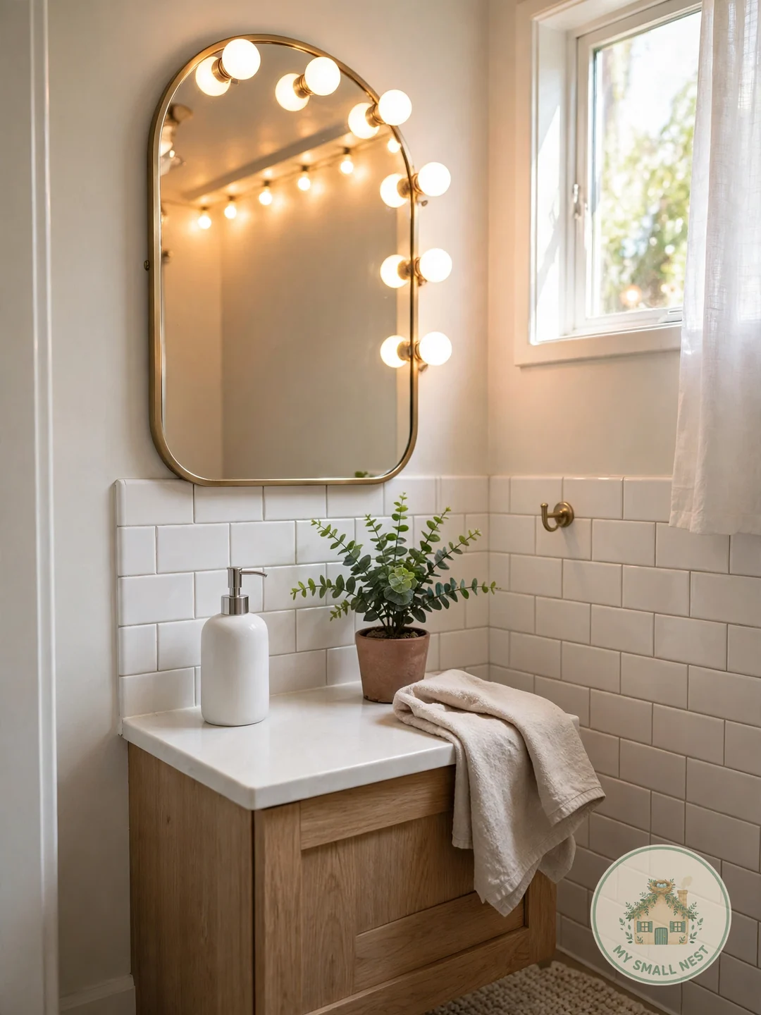 Warm Up the Lighting with New Bulbs - renter friendly bathroom upgrades