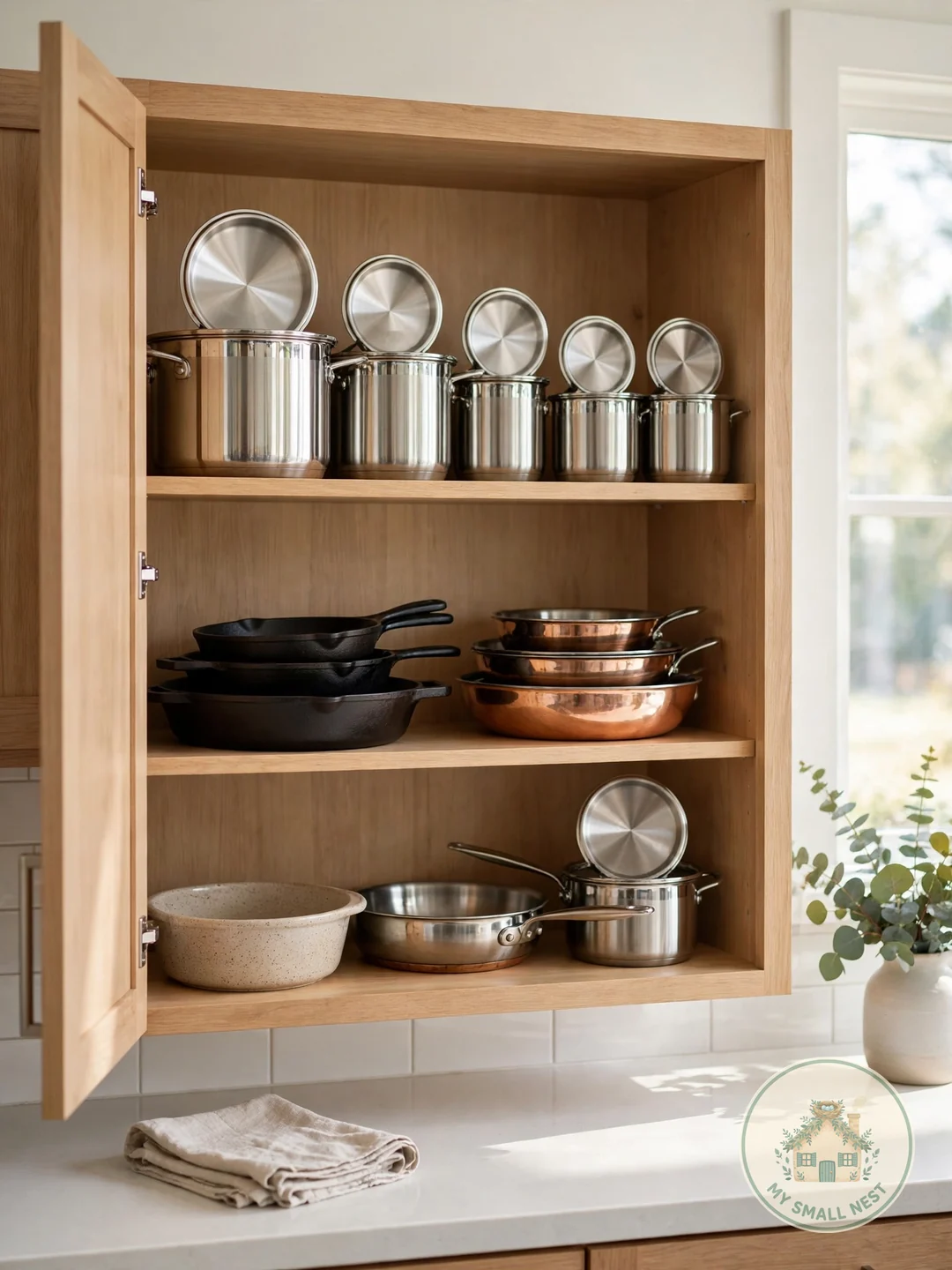 Store Each Lid With Its Matching Pot - pot lid storage ideas