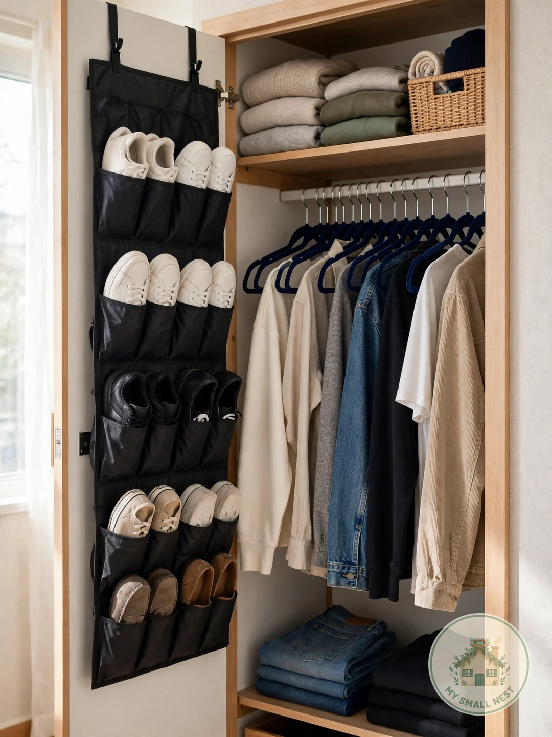 Organize the Closet Like a Pro - dorm room essentials