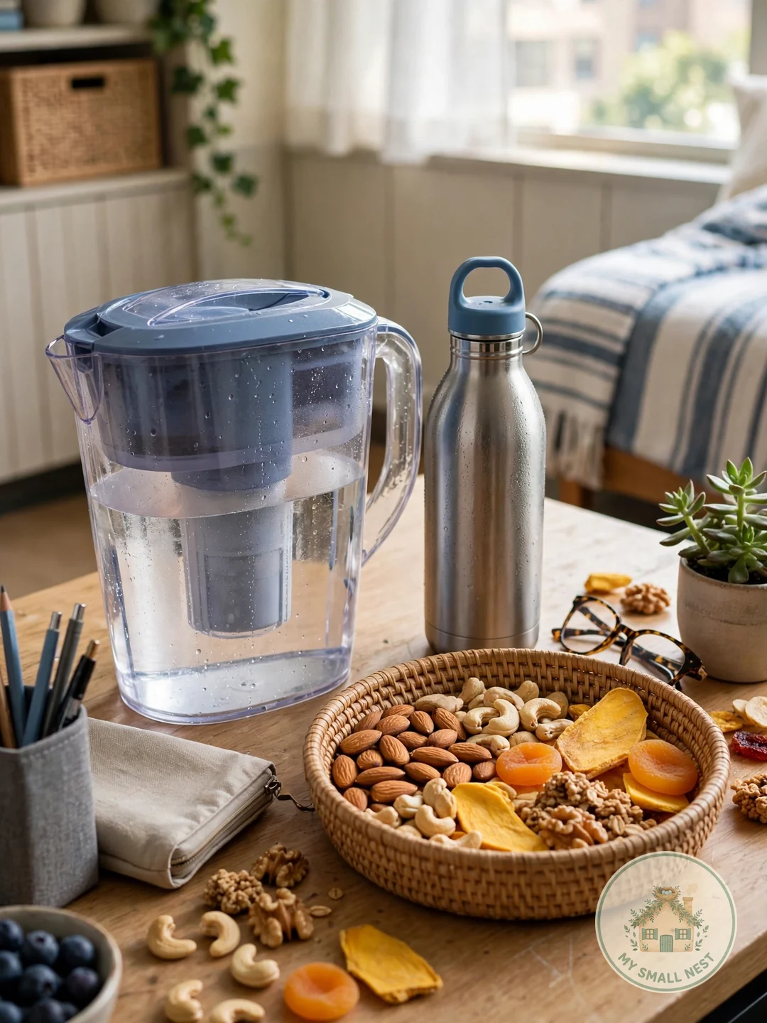 Stay Hydrated with a Filter Pitcher - dorm room essentials