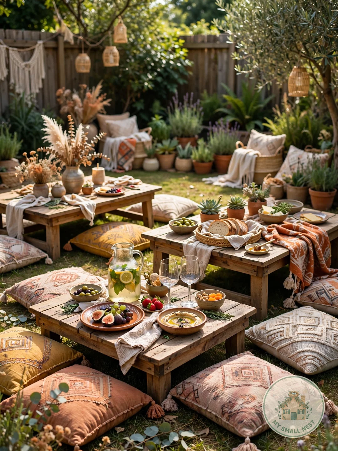 Dine Low with Picnic-Style Seating - backyard party ideas