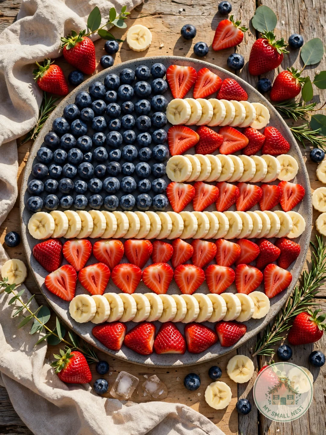 Make a Flag Fruit Platter - fourth of july outdoor party ideas