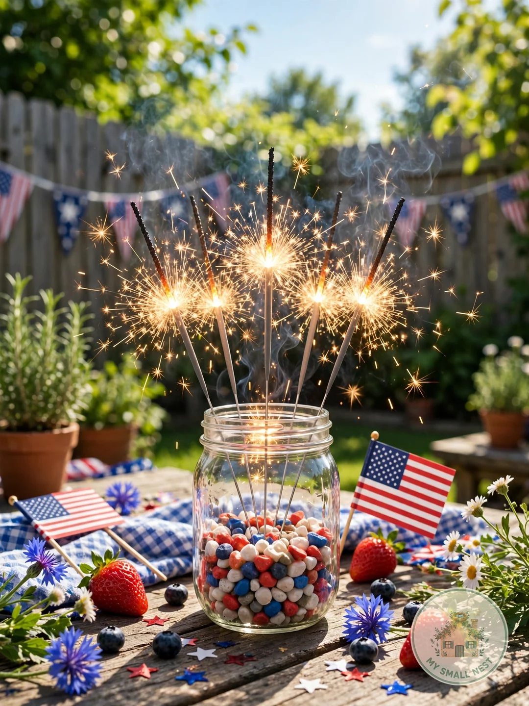 Light Up the Night with Sparklers - fourth of july outdoor party ideas