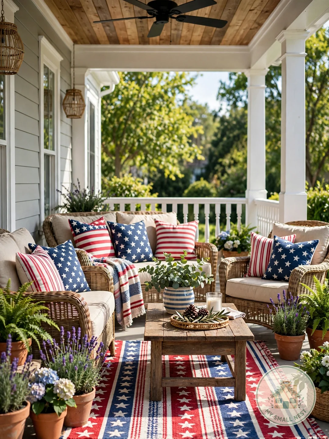Swap in Patriotic Throw Pillows - fourth of july decor ideas