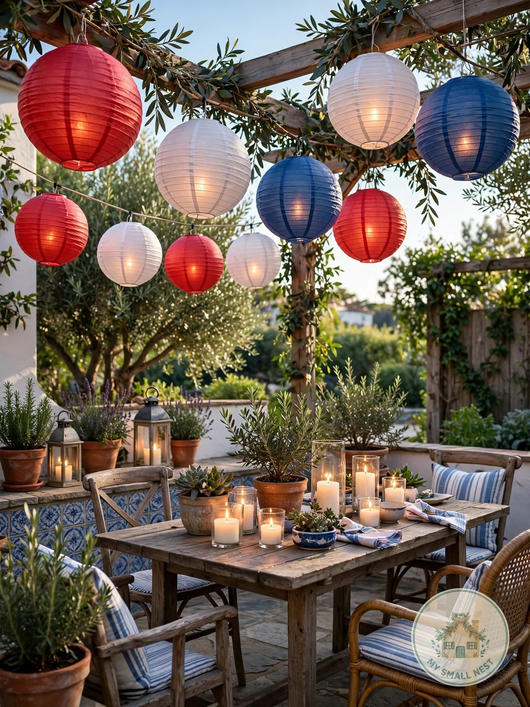 Light Up with Patriotic Lanterns - fourth of july decor ideas