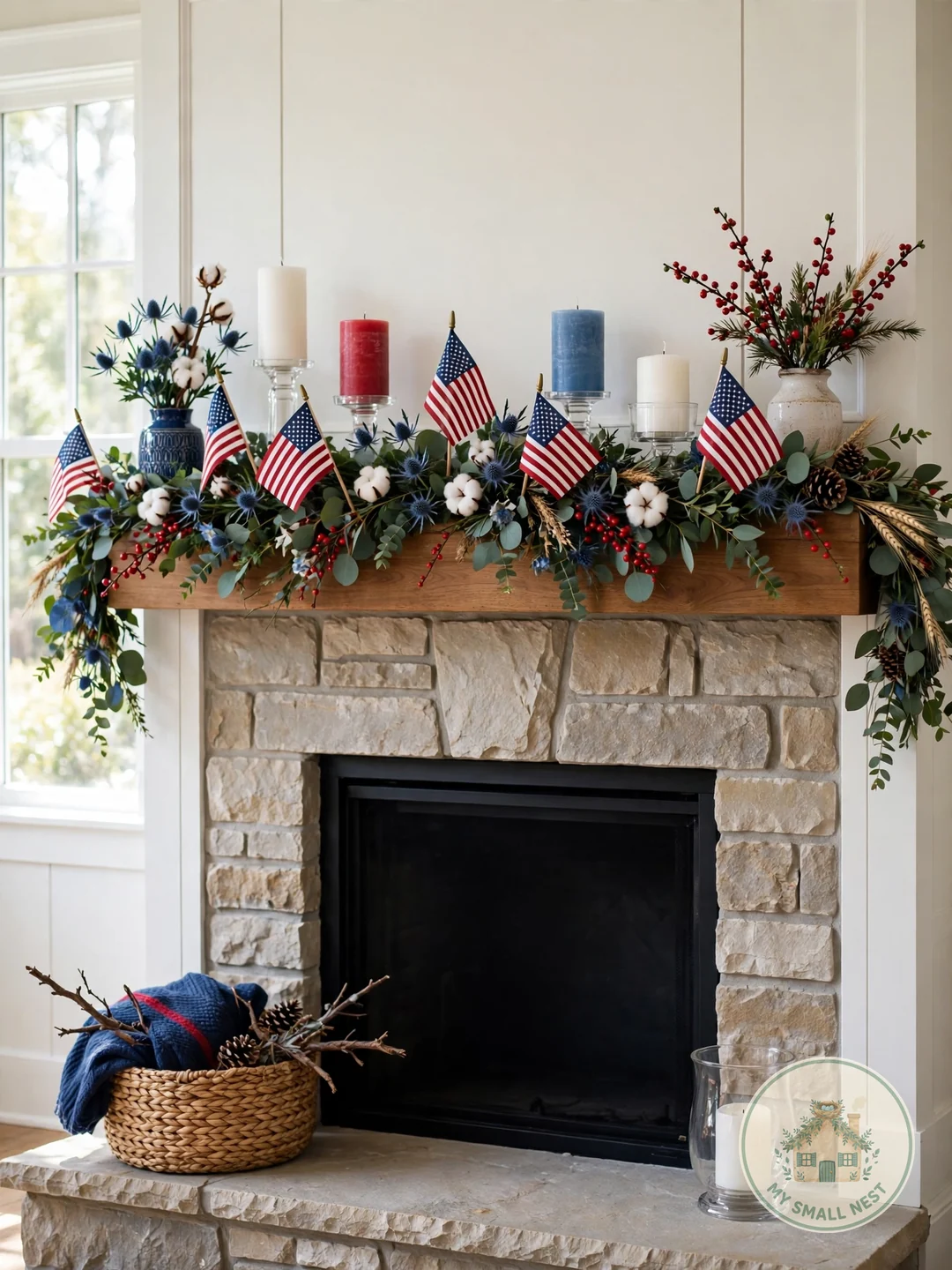 Style a Patriotic Mantel - fourth of july decor ideas