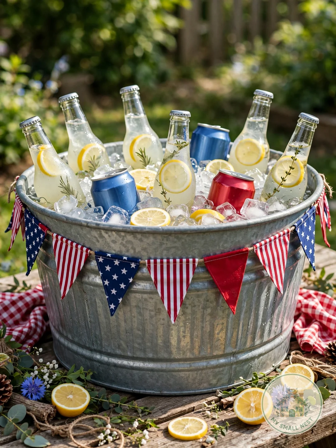 Create a Drink Station Tub - fourth of july decor ideas