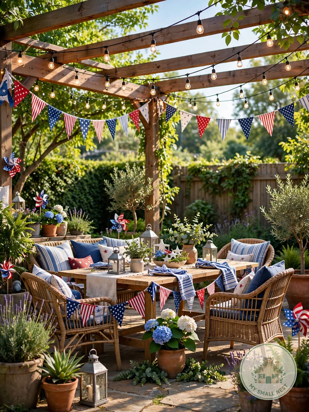 String Up Festive Lights - fourth of july decor ideas