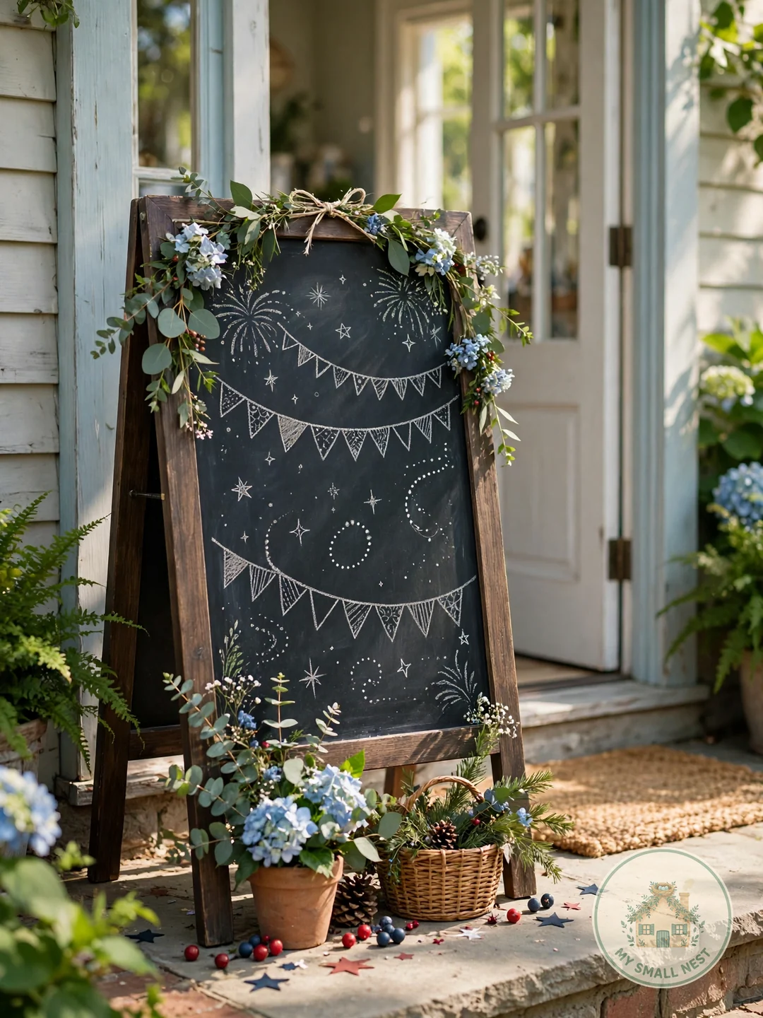 Write a Welcome Chalkboard - fourth of july decor ideas