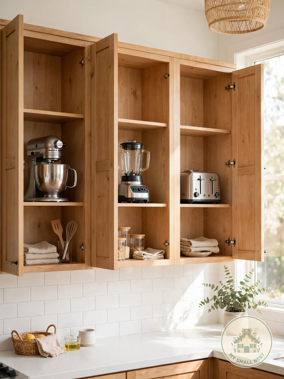 Give Every Appliance Its Own Cabinet Zone - small appliance organization ideas