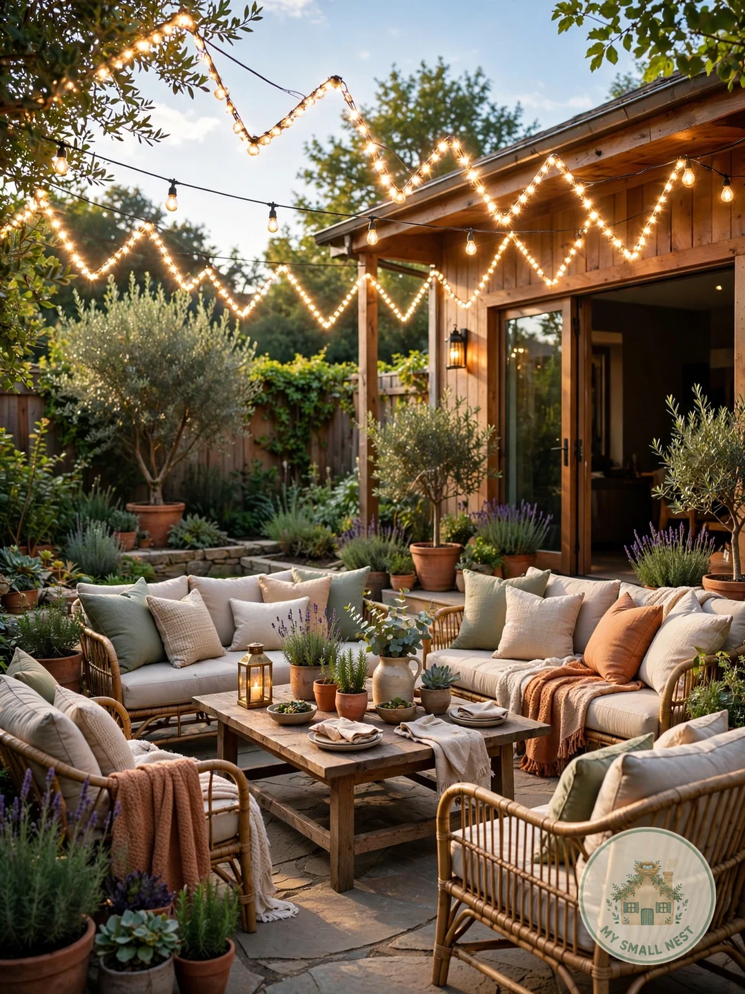 String Light Magic - backyard ideas on a budget