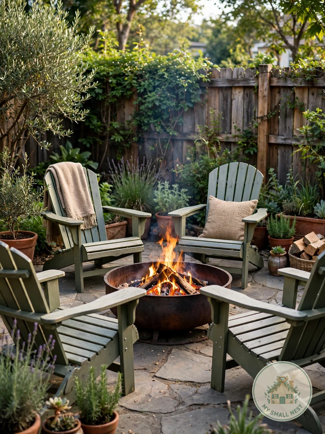 Budget Fire Pit Corner - backyard ideas on a budget