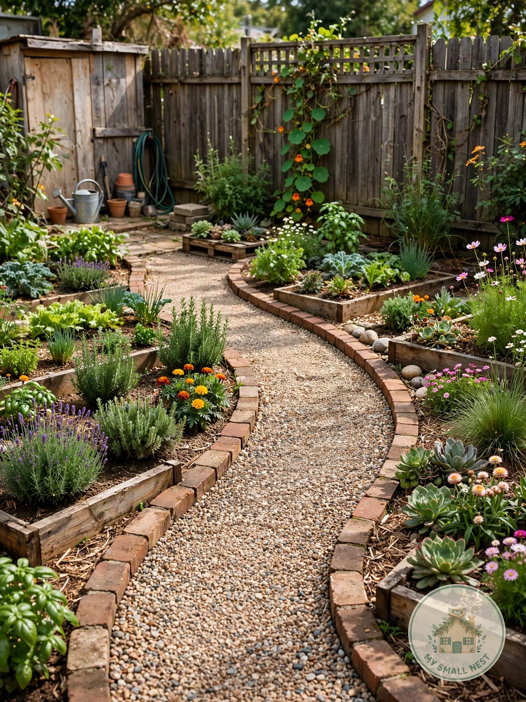 Gravel or Mulch Pathways - backyard ideas on a budget