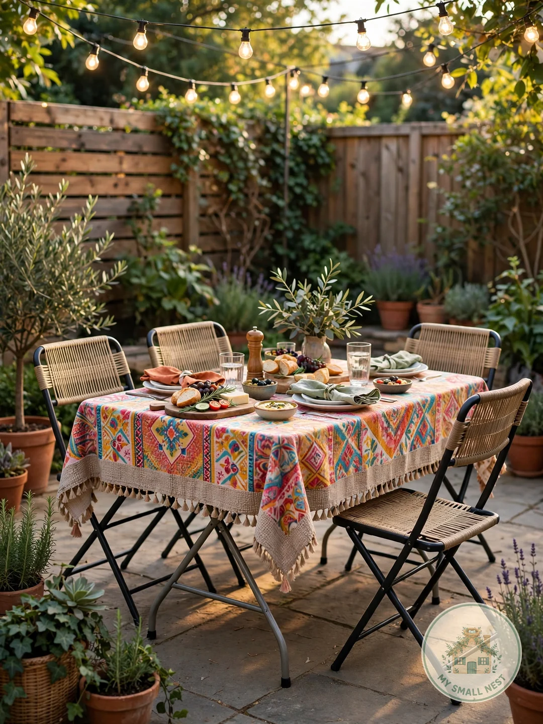 Outdoor Dining Setup - backyard ideas on a budget