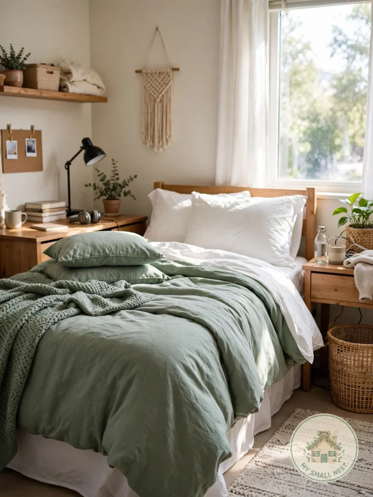 13 Green Dorm Rooms That Feel Calm & Fresh