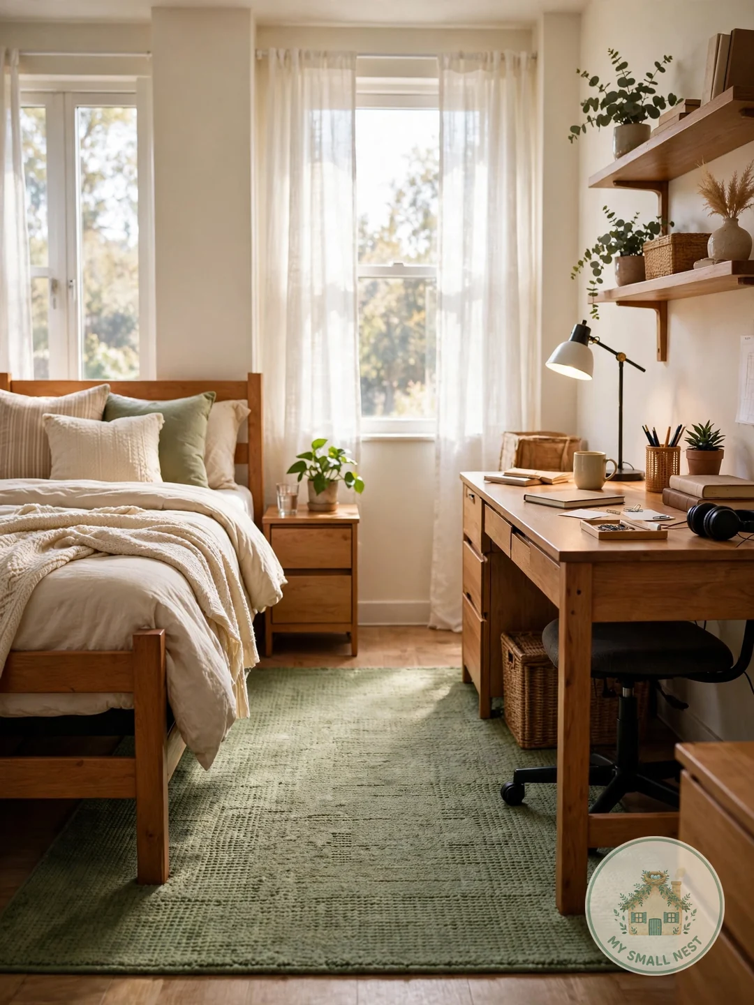 Green Area Rug - green dorm rooms