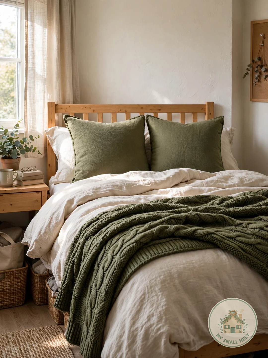 Olive Throw Layers - green dorm rooms