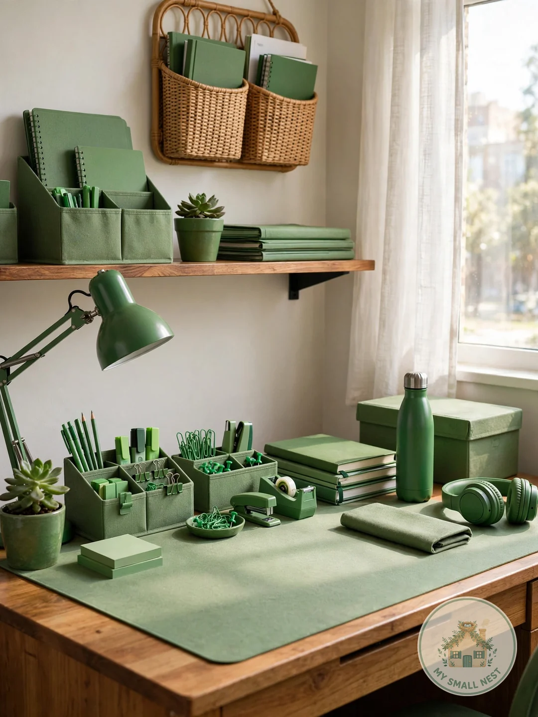 Green Desk Zone - green dorm rooms