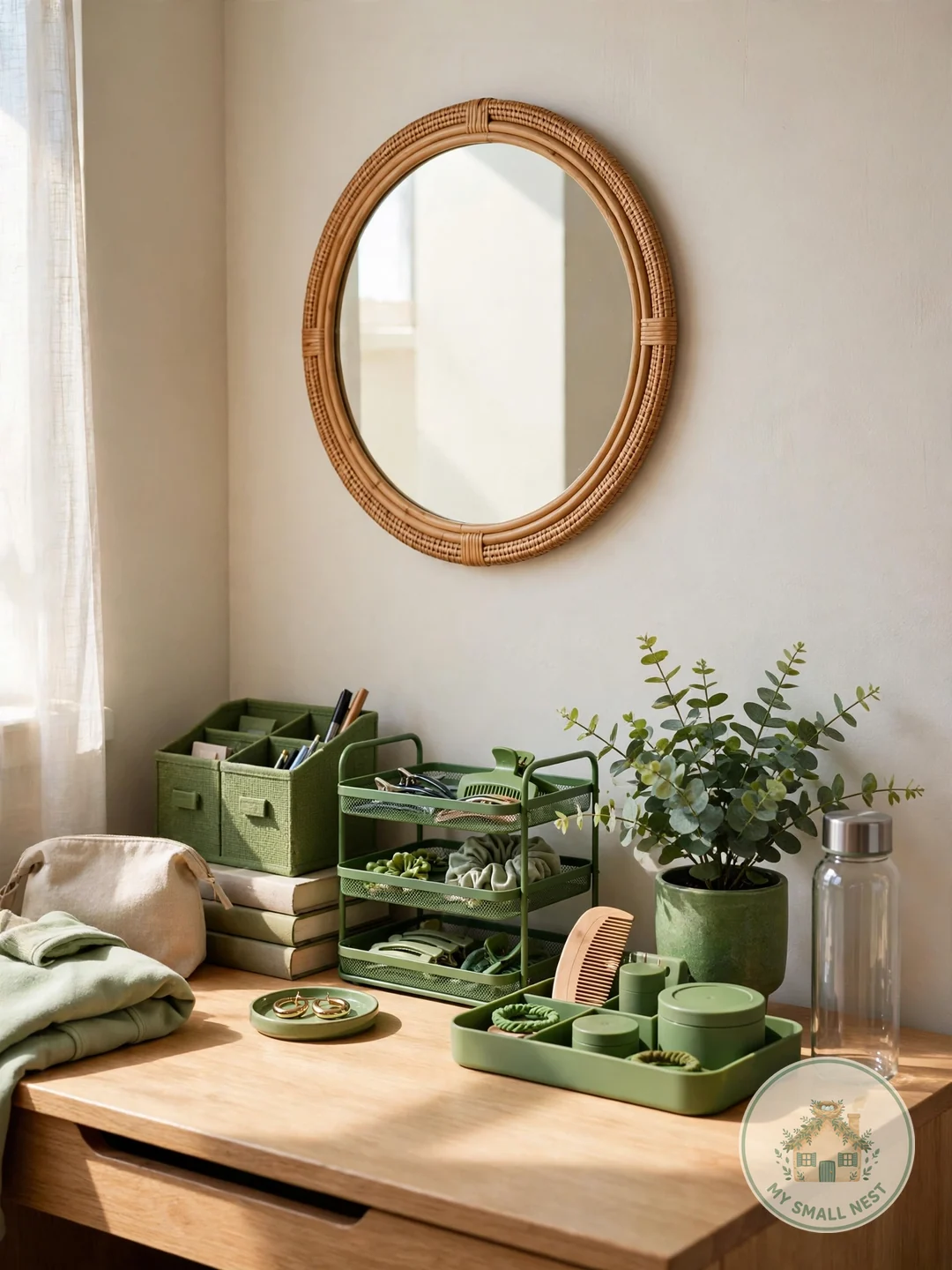 Green Vanity Corner - green dorm rooms