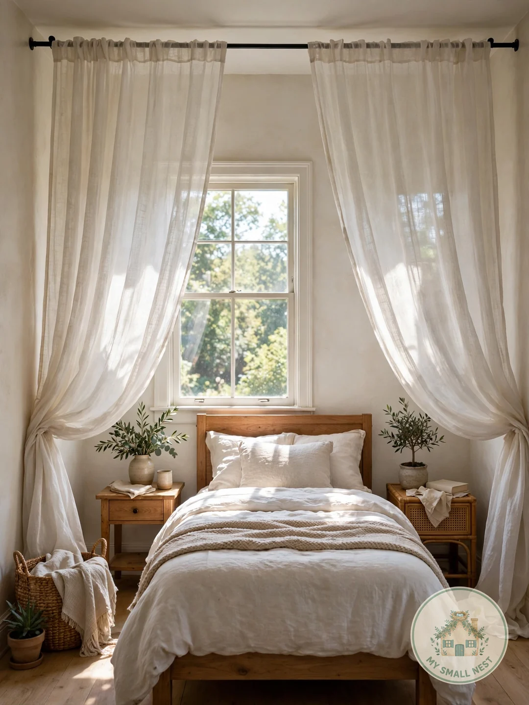 Hanging Curtains Too Low and Narrow - small apartment decorating mistakes