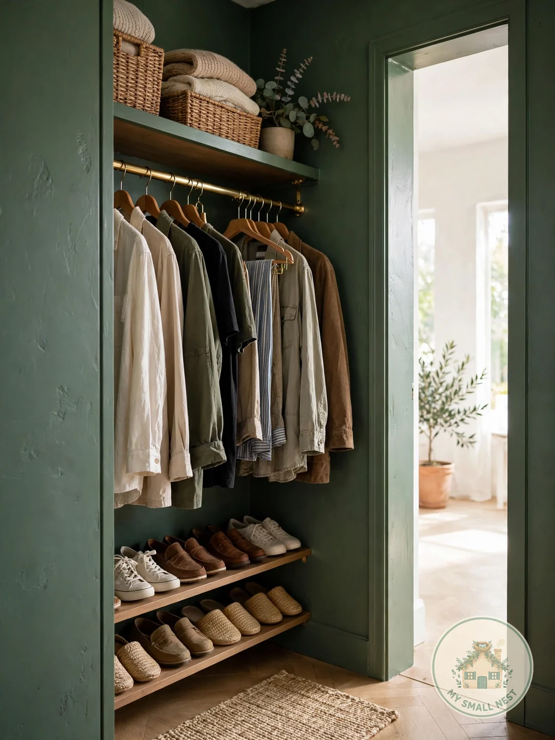 Paint the Inside a Surprising Color - small closet makeover