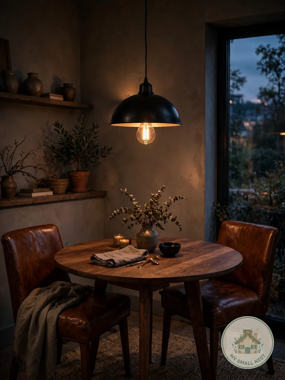 A Pendant Hung Low - small dining room decor