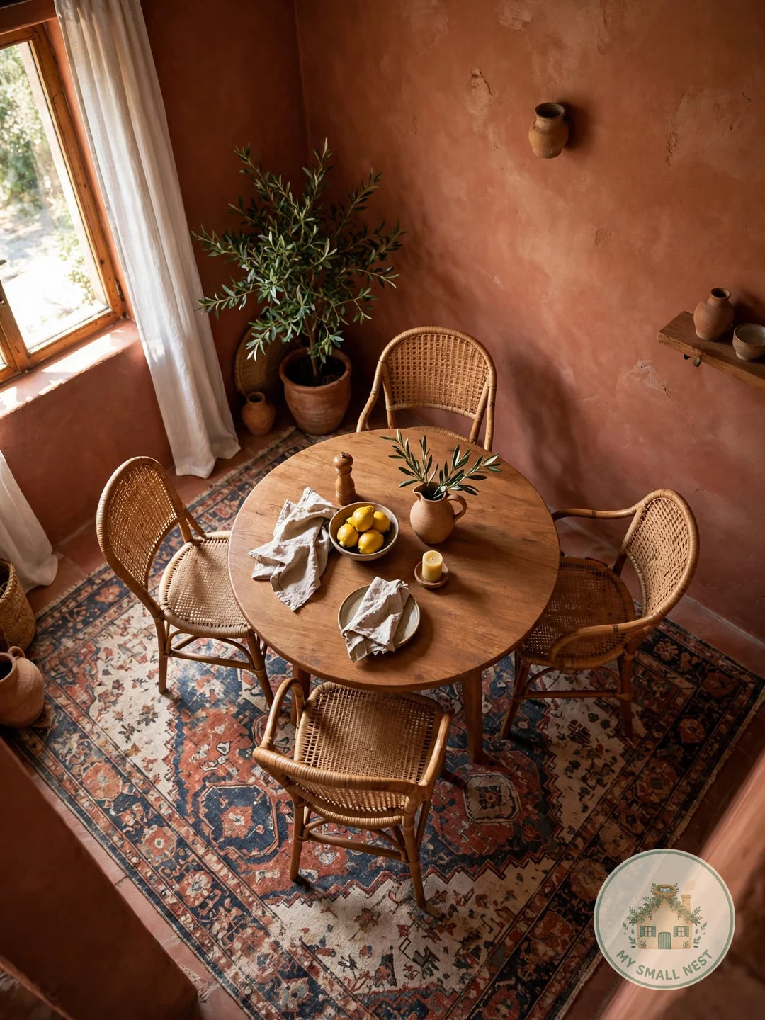 A Rug to Zone the Space - small dining room decor