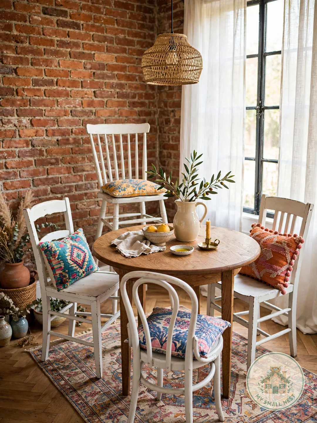 Thrifted Mix-and-Match Chairs - small dining room decor
