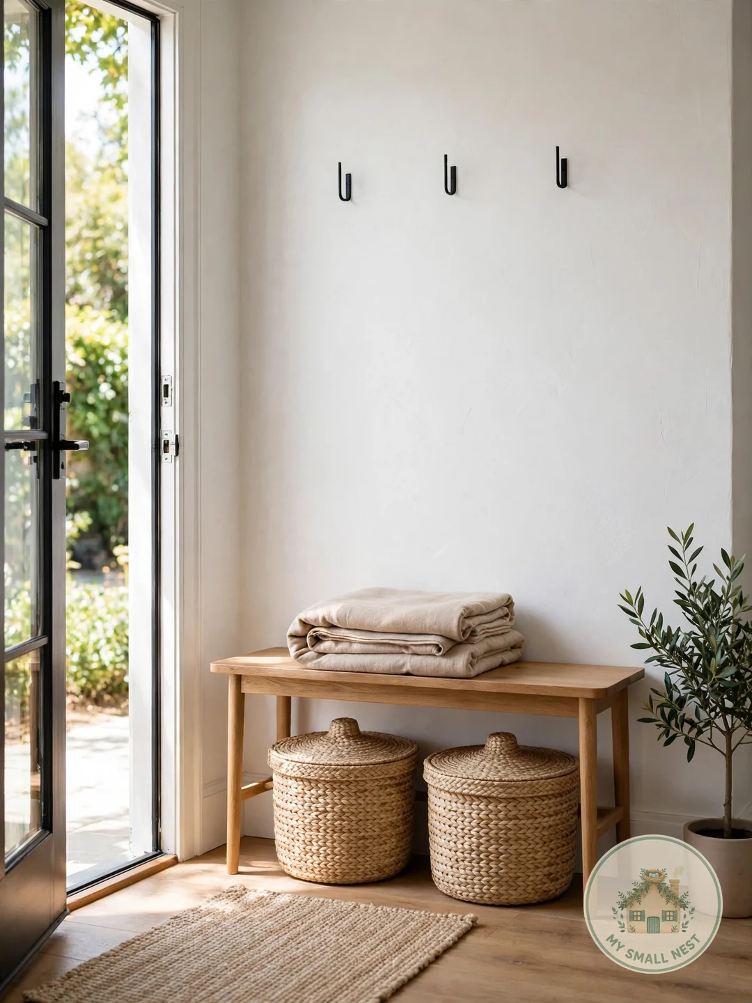 Corral Odds and Ends in Baskets - small entryway storage