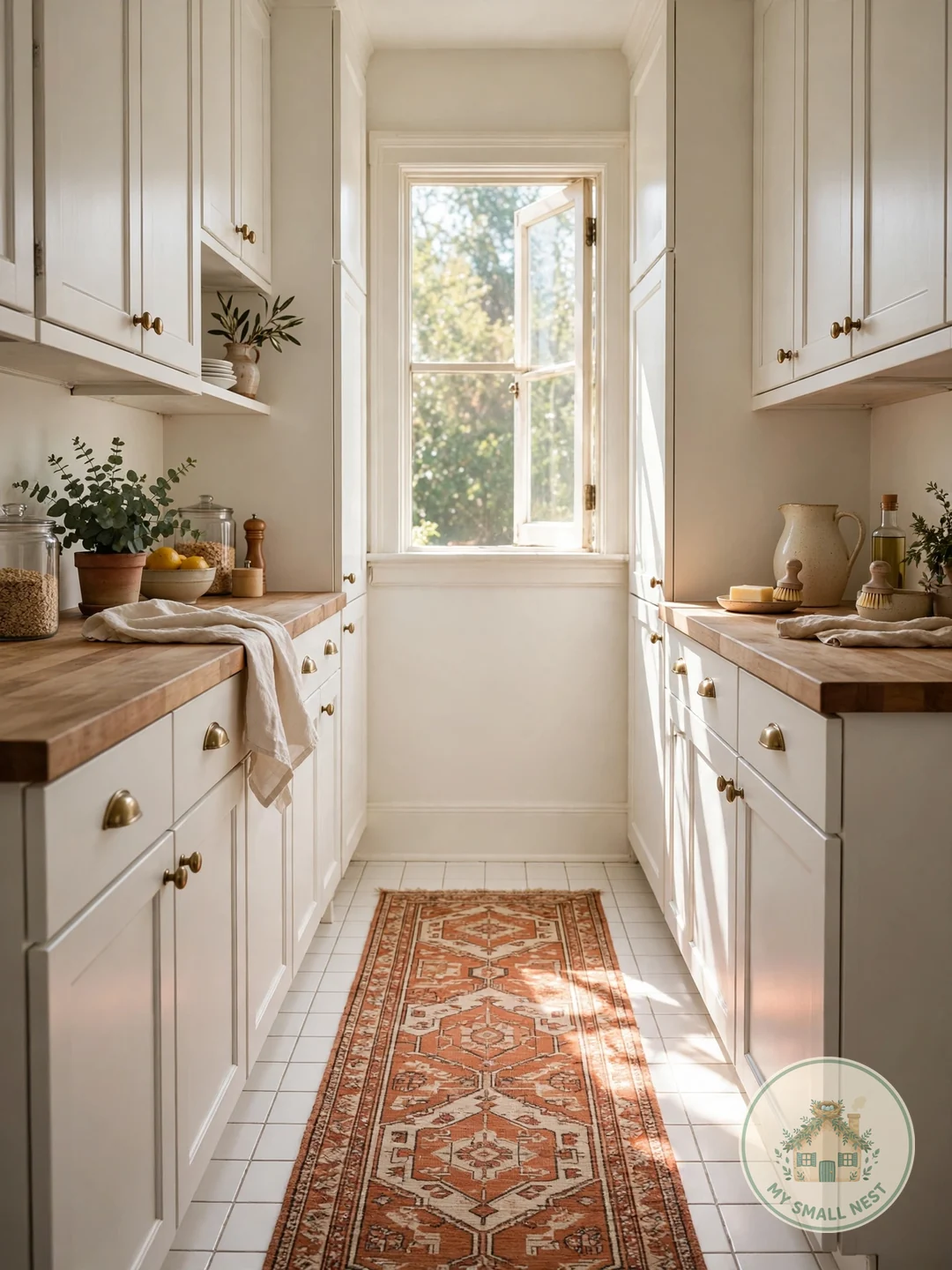 Lay Down a Washable Runner - small kitchen decor