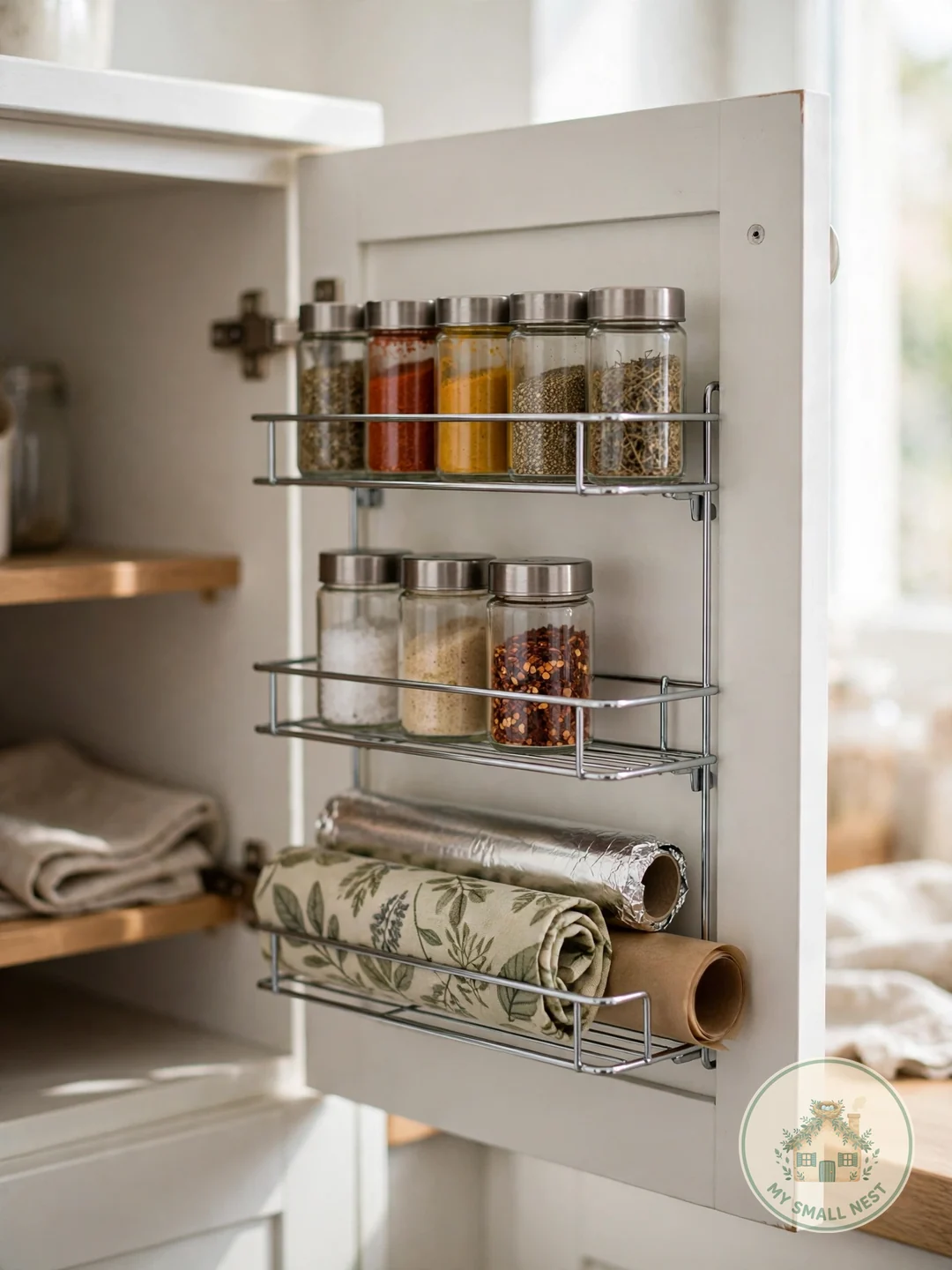 Claim the Inside of Cabinet Doors - small kitchen storage