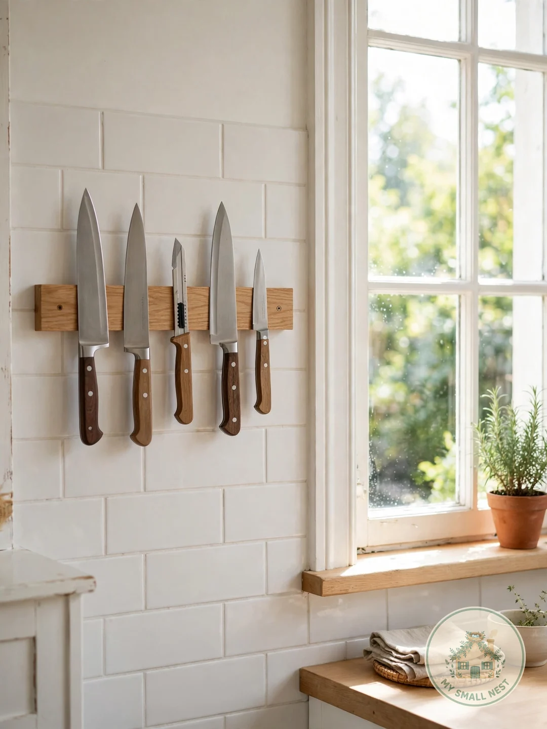Mount Knives on a Magnetic Strip - small kitchen storage