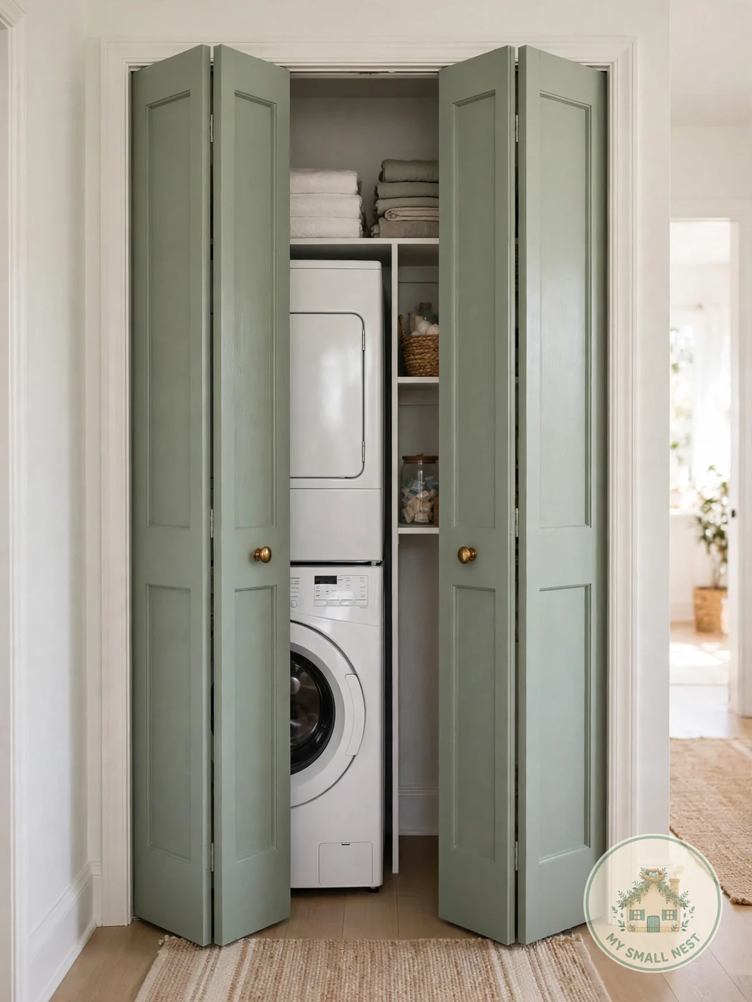Bifold Door Makeover - small laundry closet