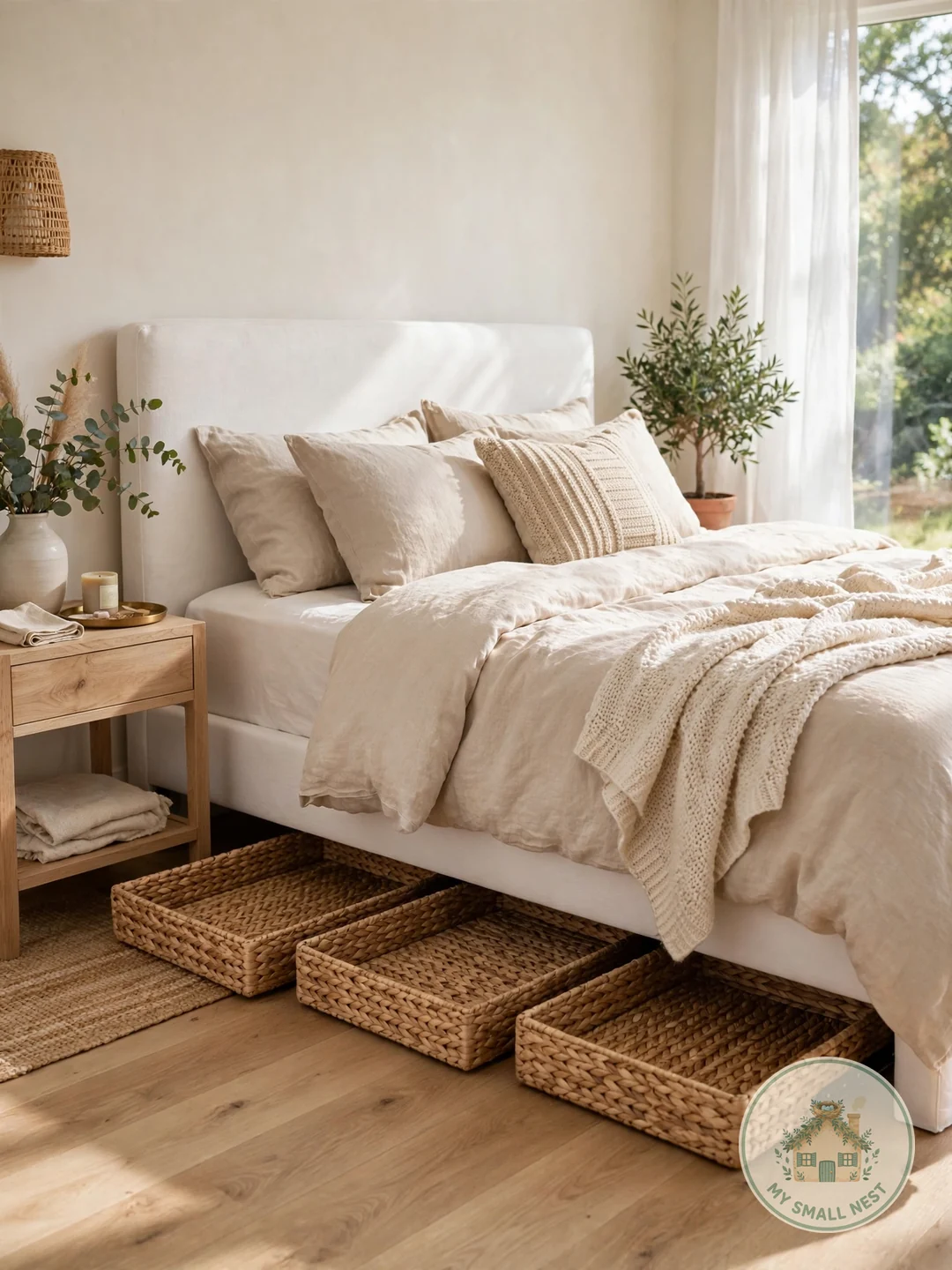 Woven Seagrass Baskets - under bed storage