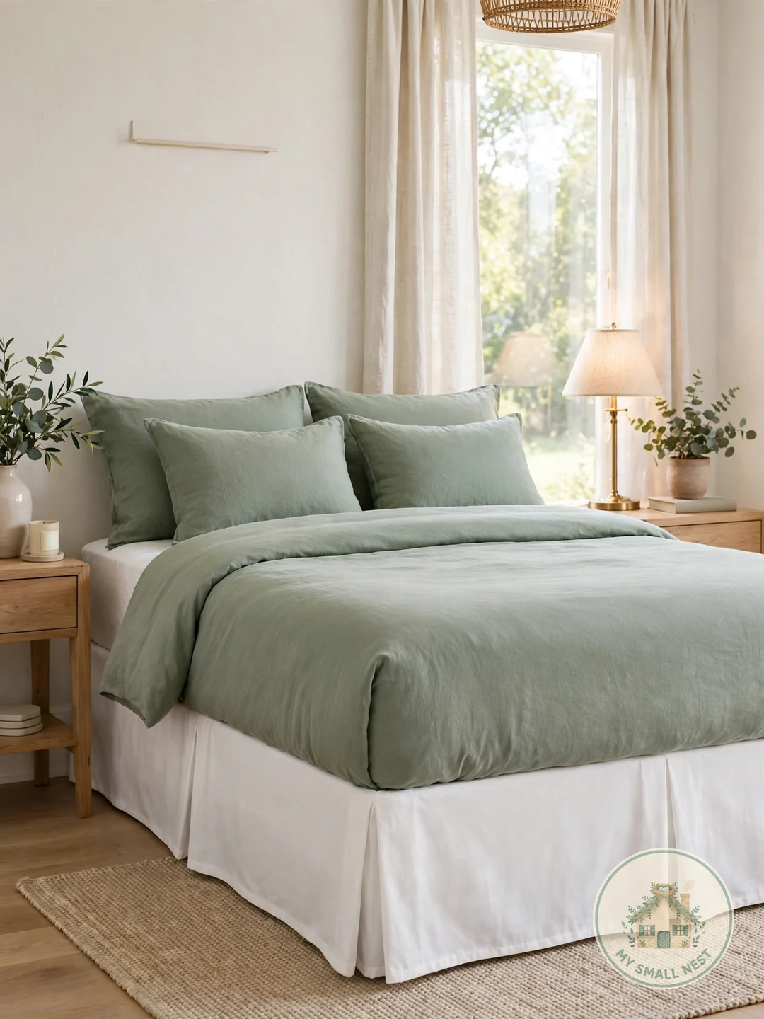A Tailored Bed Skirt to Hide It All - under bed storage