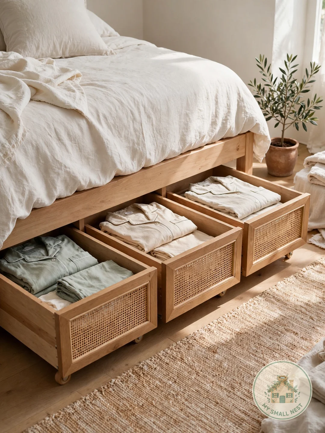 Low-Profile Rolling Drawers - under bed storage